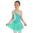 thumbnail image 2 of renvena Kids Girls Shiny Rhinestones Mesh Splice Figure Ice Skating Dress 6-16 Mint Green 14, 2 of 7