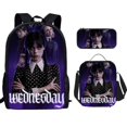 thumbnail image 1 of Wednesday Addams Backpack Three-piece Set Student School Bag Canvas Bag V, 1 of 4