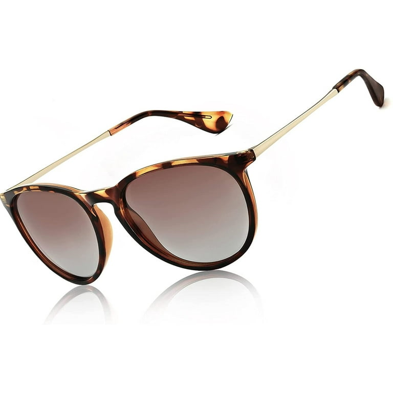 QiShi Vintage Round Sunglasses, Leopard Print photo 1