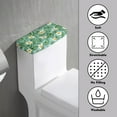 thumbnail image 3 of ZIATUBLE Palm Leaves Toilet Tank Covers Floral Toilet Tank Lid Cover Reusable Toilet Top Cover Tank Lid Easy to Clean Toilet Lid Tank Protector Covers Toilet Tank Cover for Bathroom, 3 of 5