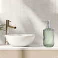thumbnail image 2 of Unique Bargains 1 Pc Cylinder Twill Lines Soap Dispenser 15.22oz Cyan Silver Tone, 2 of 6