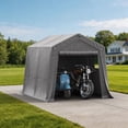 thumbnail image 3 of BaPiPro 10x10FT Grey Gable Top Carport, Multifunctional Outdoor Storage Shelter with All-Weather Metal Frame for Patio Vehicle Parking & Outdoor Gear Storage, 3 of 8