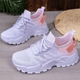 thumbnail image 4 of Domuza Women's Chunky Platform Sneakers Tennis Running Walking Mesh Shoes Orthopedic Breathable Classic Lace Up Low Top Sneakers Pink 9（EU-42）, 4 of 7