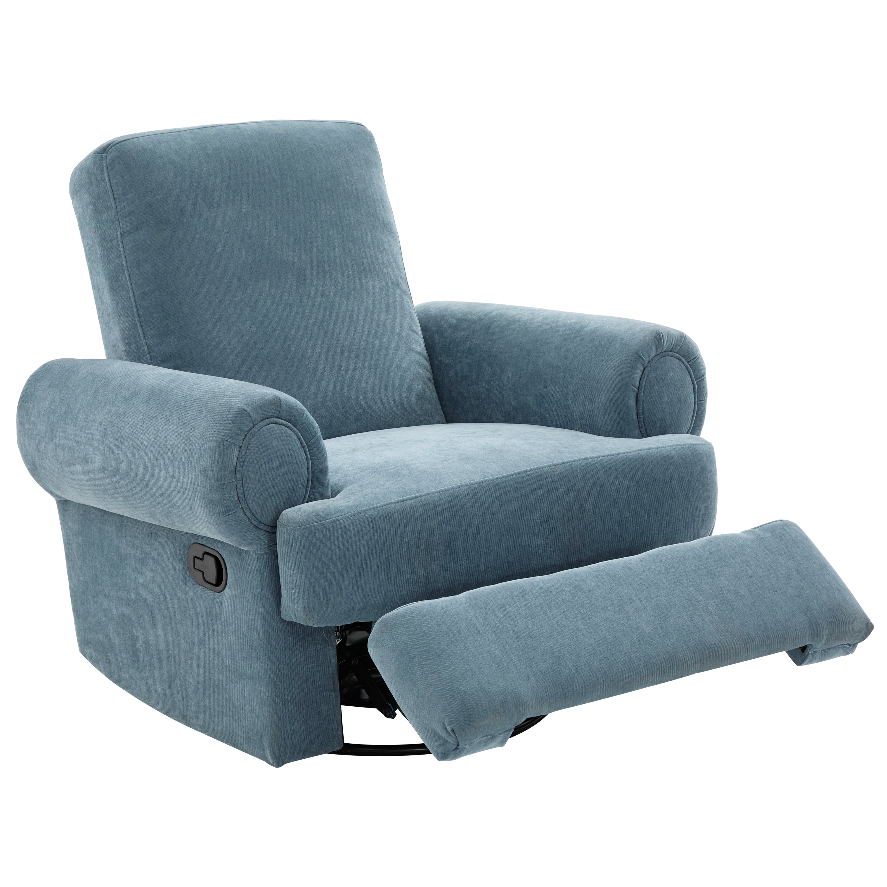 Euroco Manual Recliner Sofa Swivel Recliner Rocker Chair with Adjustable Backrest for Living Room, Bedroom, or Nursery, Sky Blue