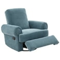thumbnail image 5 of Harper & Bright Designs Convertible Chaise Lounge Indoor, Chenille Manual Recliner Single Sofa, Accent Chair with Adjustable Backrest for Living Room, Sky Blue, 5 of 10