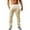 Beige, variant on Casual Mens Loose Fit Linen Pants Straight-Legs Elastic Waist trousers