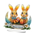 thumbnail image 2 of Decoración acrílica de conejitos de Pascua, exhibición de escritorio, regalo Ideal, fácil instalación, letrero plano 2D, decoración de Pascua para 199 cm x 20 cm, 2 of 8