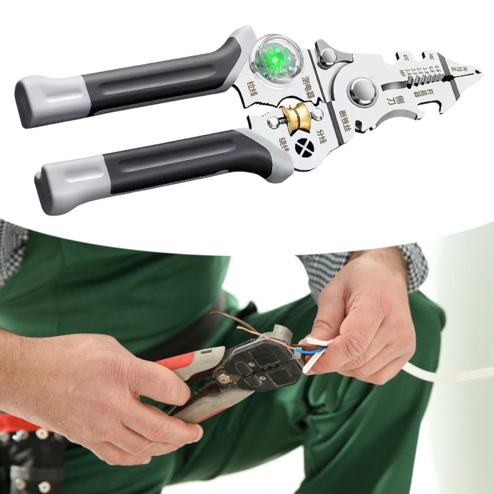 YWMJZEU Wire Stripper Crimper Pliers Voltage Detector Professional Multipurpose Crafting