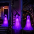 thumbnail image 6 of CaiTeLin Halloween Ghost Decoration Outdoor with Ghost Lamp, Light up Fabric Ghost with LED Halloween Lights, Courtyard Party Garden Ornament Decor with Lights for Indoor Outdoor Spooky Display, 6 of 7