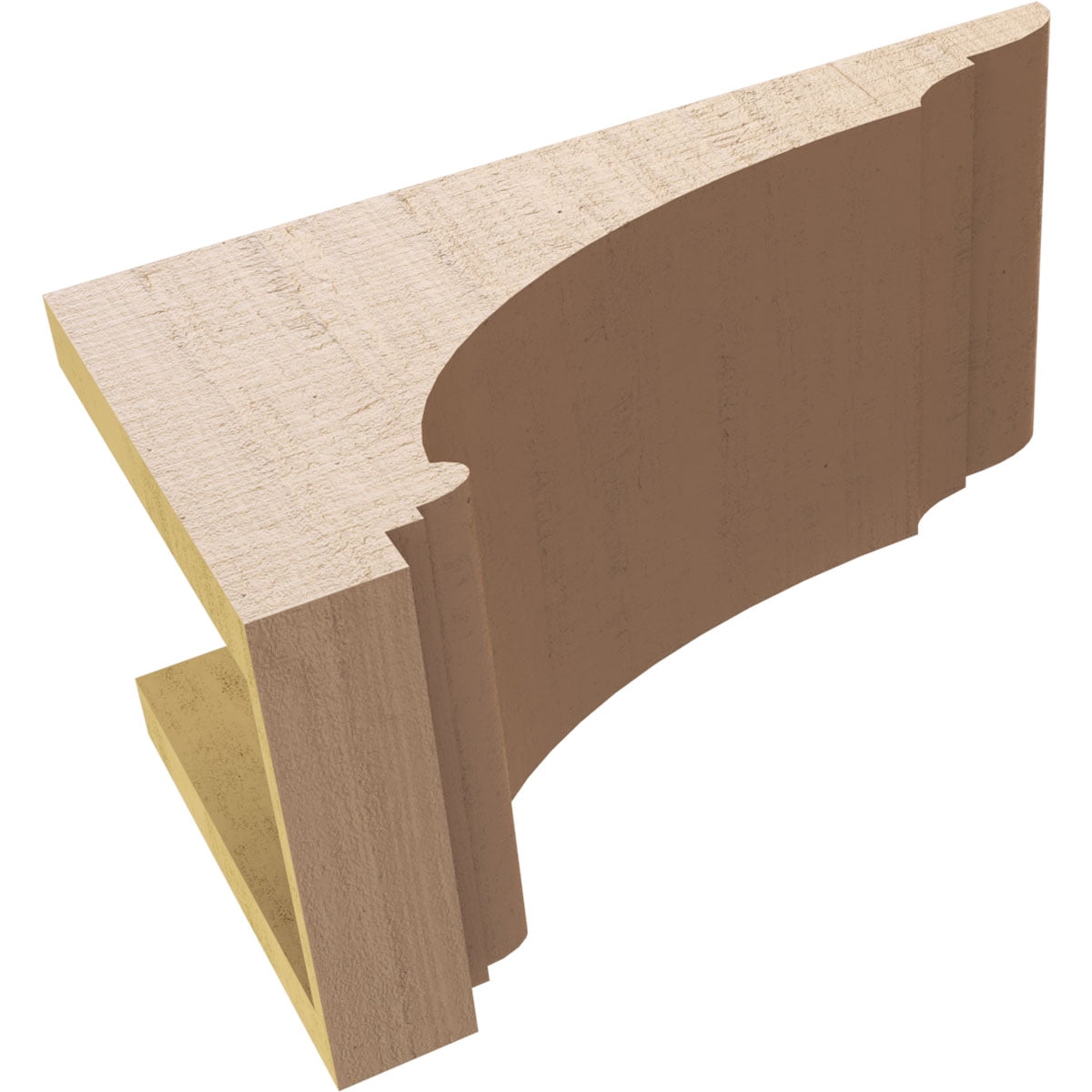 7"W x 14"D x 7"H Wide Hughes Rough Cedar Woodgrain TimberThane Corbel, Primed Tan