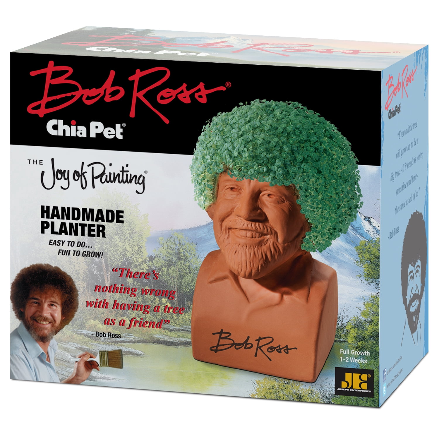 Bob Ross Signature Chia Pet Handmade Decorative Planter by JEI