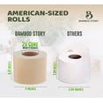 thumbnail image 4 of Bamboo Story Bamboo Toilet Paper Unbleached – 12 Rolls, 3-Ply, 300 Sheets | Hypoallergenic, Chemical Free, Septic Safe, FSC Certified | Non Toxic, Natural Bamboo Tissue, 4 of 7