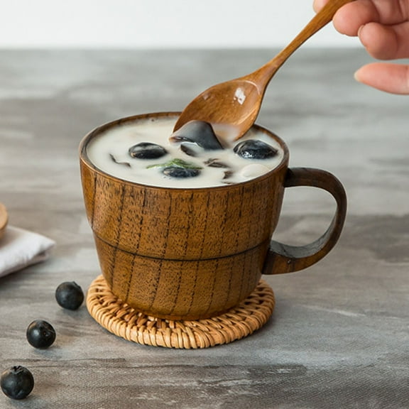 FRCOLOR  Tea Cup with Strainer and Lid Retro Coffee Mug Wooden Handle