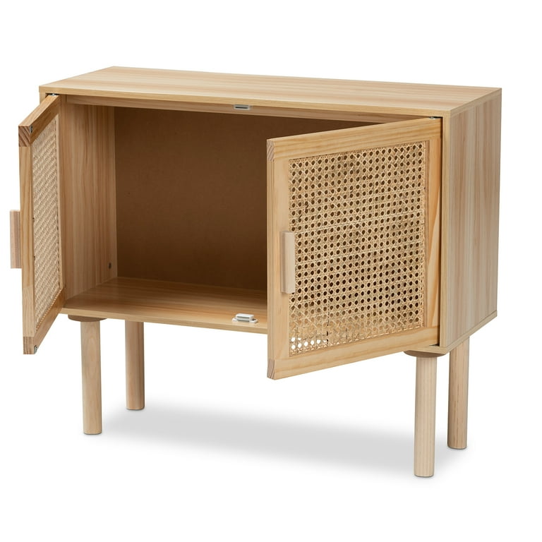 Baxton Studio Maclean Mid-Century Modern Rattan and Natural Brown