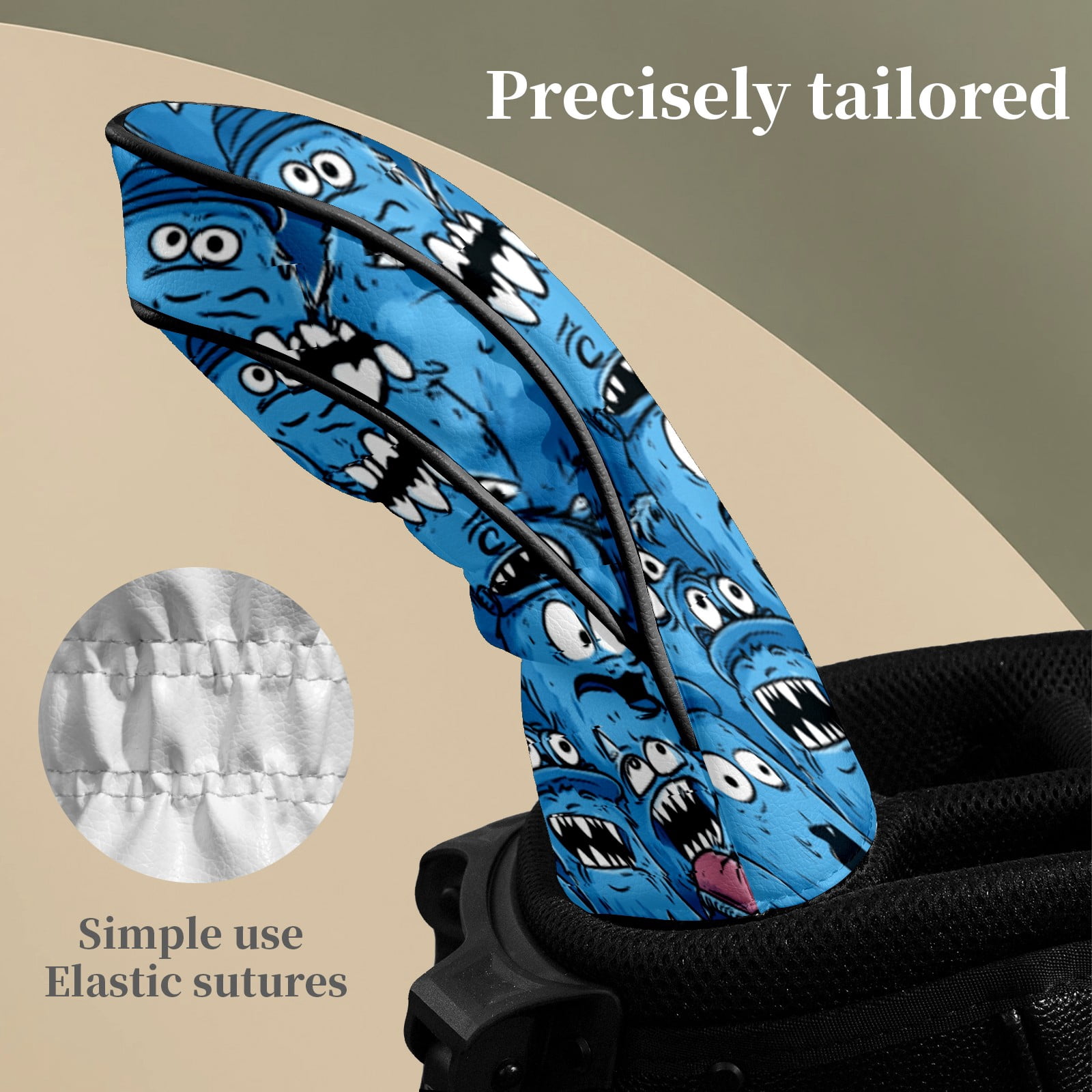 Golf Club Head Covers Funny Monster Premium Plush Velvet Lining, Waterproof Golf Headcovers Driver & Fairway Woods for Scratch Protection Novelty Gift for Men & Women