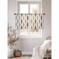 thumbnail image 3 of Yellow Gray Sheer Curtains 45 Inches Long 2 Panels Medieval Print Light Filtering Semi Sheer Window Curtains Drapes for Bedroom Living Room 52"x45"x2, 3 of 7