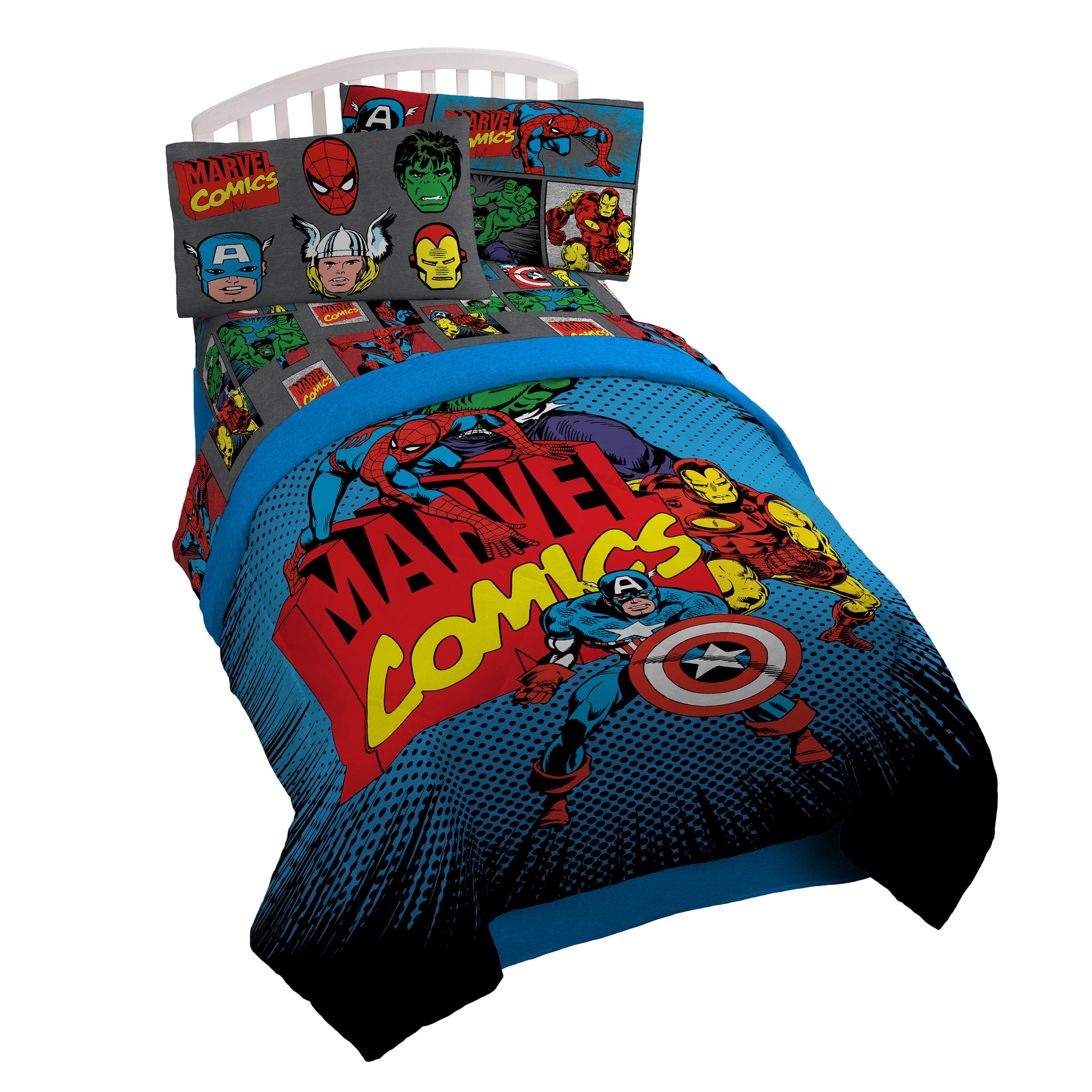 Marvel Superheroes Microfiber Twin Sheet Set Walmart Com Walmart Com