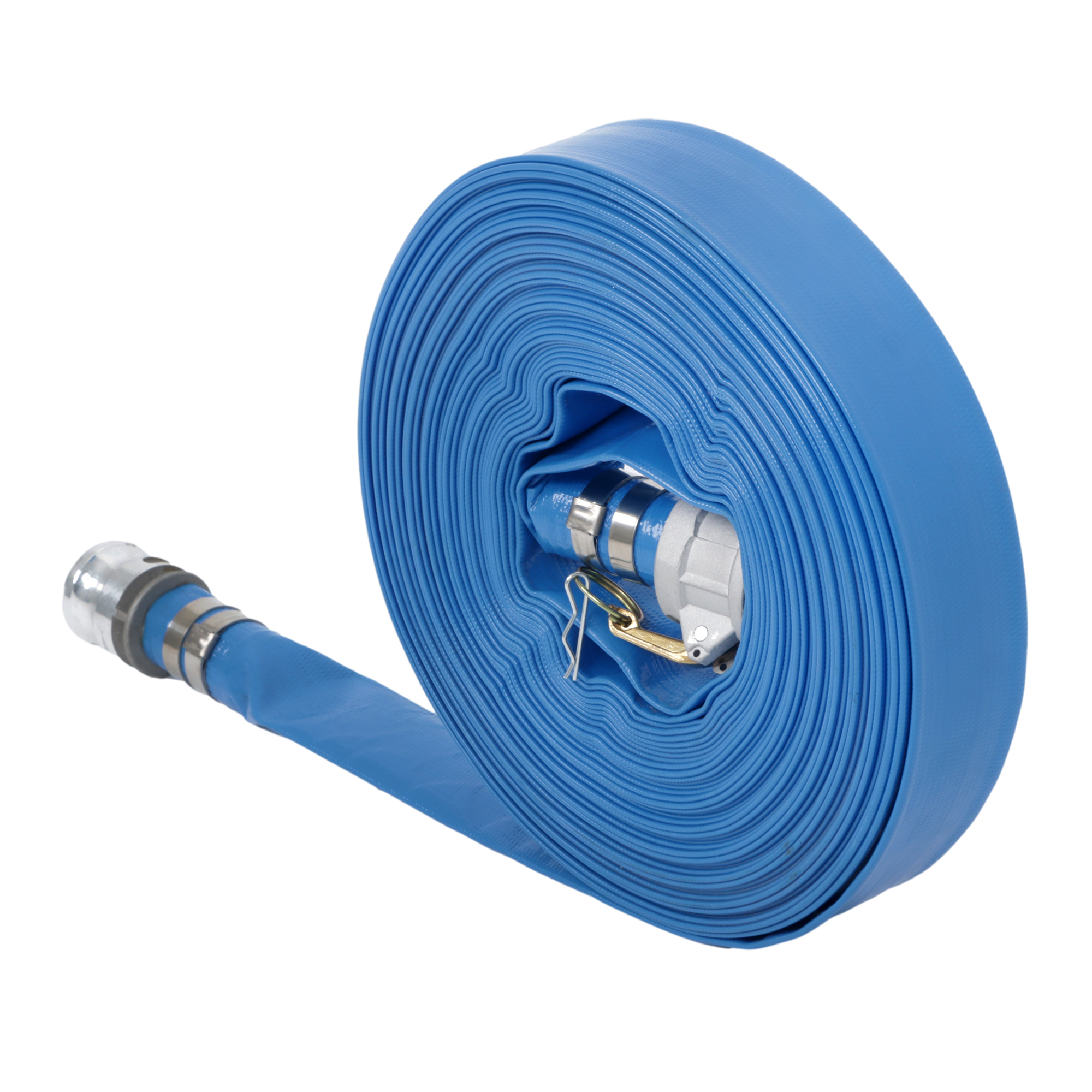 labwork 1-1/2" x 100FT Blue PVC Lay Flat Water Hose Discharge Hoses For Pool Backwash