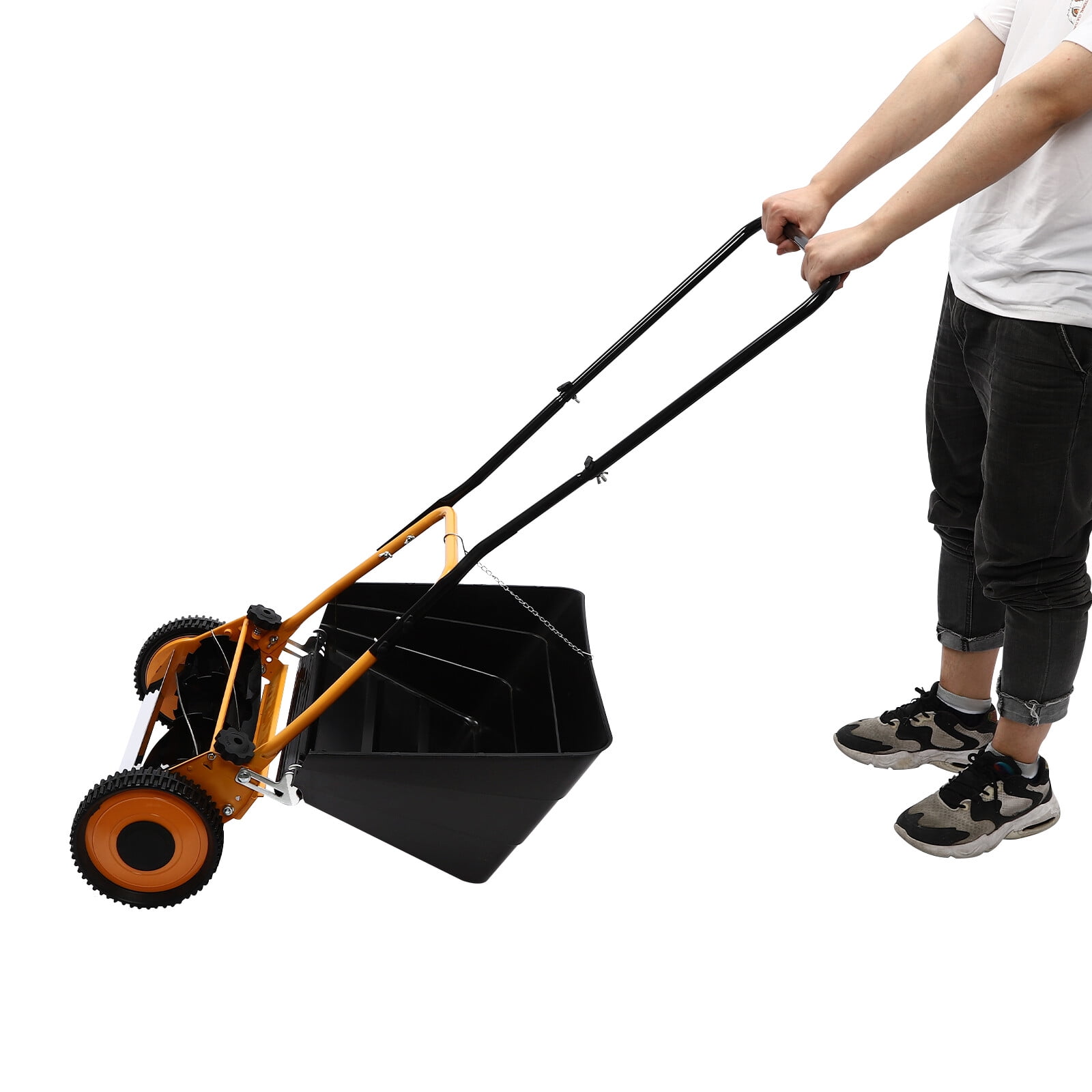 16" Modern Lawnmower Wheeled Lawn Mower Hand Push Lawn Mower For Villas Home NEW