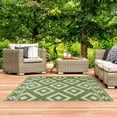 thumbnail image 5 of Playa Rug Milan Lightweight Reversible Recycled Plastic Outdoor Floor Mat/Rug Green&Crème 5'x7' 5' x 8', 5 of 5