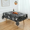 thumbnail image 2 of Halloween Tablecloth Rectangle Black Spider Web Table Cloth - 60 x 84 Oblong Polyester Cobweb Black Halloween Table Cover Washable Waterproof for Party Picnic Kitchen Dining Outdoor Decorations, 2 of 6