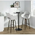 thumbnail image 3 of Mustang 30" Fixed-Height Barstool Set of 2, Bar Stools Swivel, Bar Chairs, Swivel Bar Stools Set of 2 with Back, Bar Stools for Kitchen Island (Grey Fabric), 3 of 6