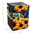 thumbnail image 5 of Starry Sky Sunflower Butterfly Mini Car Trash Can with Foldable Lid, Leak-proof Design and Hanging Storage Bag for Auto - Car Trash Can, 5 of 6