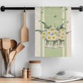 thumbnail image 2 of Spring Floral Daisy Kitchen Towel Dish Cloths Set of 2, Microfiber Soft Kitchen Hand Towels, Leaves Linen Printed Absorbent Quick Drying Dishcloths 18 x 28 Inches, 2 of 8