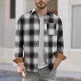 thumbnail image 2 of LNWUY Flannel Shirt for Men Button Shirts Long Sleeve Casual Cozy Vintage Cowboy Plaid Soft Long Sleeve Blouse Shirt Gray XXXL, 2 of 5