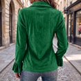 thumbnail image 4 of Klisyaur Womens Button Down Jackets Velvet Collared Long Sleeve Slim Cardigans Casual Trendy Comfy Fall Winter Tops, 4 of 7