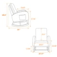 thumbnail image 3 of Sherpa Glider Chair with High Back and Side Pocket, Rocking Accent Armchair for Nursery, Living Room and Bedroom, Green, 3 of 7