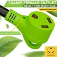 thumbnail image 3 of Leisure Cords 10 Ft 30 amp RV Power Extension Cord with LED Power indictor - 30 Amp Male to 30 Amp Female Standard Plug (30 Amp - 10 Foot), 3 of 9