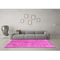 thumbnail image 3 of Ahgly Company Machine Washable Indoor Round Abstract Pink Modern Area Rugs, 5' Round, 3 of 4
