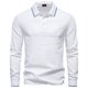 thumbnail image 1 of pstuiky camisetas de manga larga para hombre, Blusa/camisa de manga larga con cuello vuelto y botones ajustados para hombre Tops casuales para hombres s, 1 of 3
