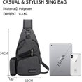 thumbnail image 5 of Sac de Poitrine pour Hommes, Sac à Bandoulière pour Femmes, Sac Messager avec Sac à Bandoulière USB, Sac à Bandoulière pour Voyage, Cyclisme, Camping, Randonnée, Imperméable Poly, 5 of 5