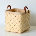 thumbnail image 5 of Handmade Rattan Storage Container Storage Basket Houseware Storage Basket Wooden Woven Storage Basket with Handle, 5 of 8