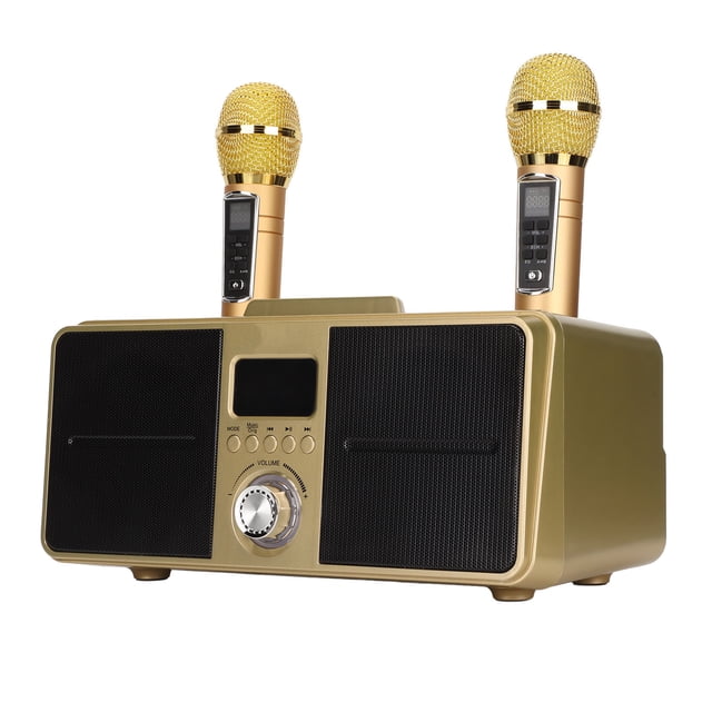 Altavoz Bluetooth SD‑309 resistente a caídas de 100 Hz a 18 KHz, máquina de karaoke de 10 m/32,8 pies con 2 micrófonos inalámbricos