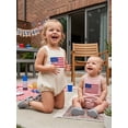 thumbnail image 5 of BemeyourBBs Newborn Baby Boy Girl My First 4th of July Outfit Patriot Independent Day Summer Clothes Romper Overalls USA Flag Embroidery Sleeveless Square Neck Backless Jumpsuit Bodysuit Overalls, 5 of 9