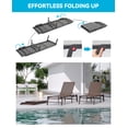 thumbnail image 3 of FHVIT Aluminum Chaise Lounge Chair Outdoor, Foldable Assemble-Free Patio Lounge Chair with 5 Adjustable Backrest for Poolside Beach Lawn 2 Set Brown, 3 of 9