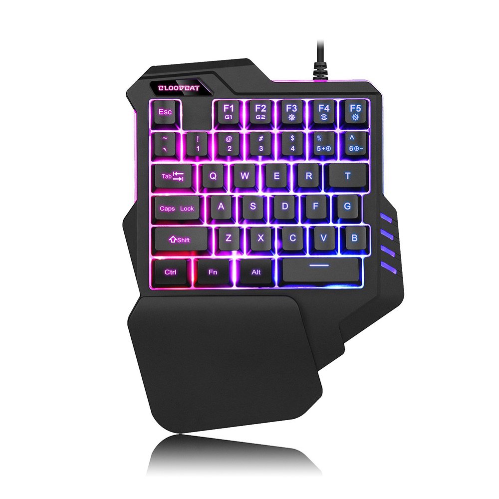 Willstar Onehanded Gaming Keyboard with RGB Backlit Half Keyboard