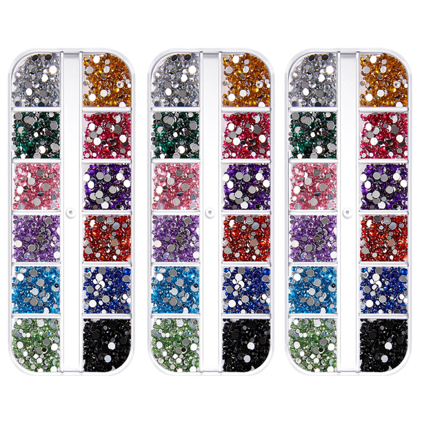 Manicura de cristal con pedrería de fondo plano. Adepaton CPB-US-CJZ277-4