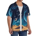 thumbnail image 2 of Fotbe Astronaut In A Space Suit On The Planet Camisa Estampada de Manga Corta para Hombre, Casual de Verano, Estilo Playero, Sin Arrugas-Medium, 2 of 5