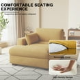 thumbnail image 3 of UIXE Chaise Lounge Indoor Upholstered Corduroy Sofa with Right Armrest for Living Room Bedroom, Orange, 3 of 7