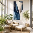 thumbnail image 6 of Canvas Wall Art, Navy Blue Geometric Framed Canvas Prints for Living Room Hallway, Modern Beige Abstract Art Oversized Gallery Wrapped Wall Decor for Home Office, Gifts, 30"x60" Ship Next Day, 6 of 9