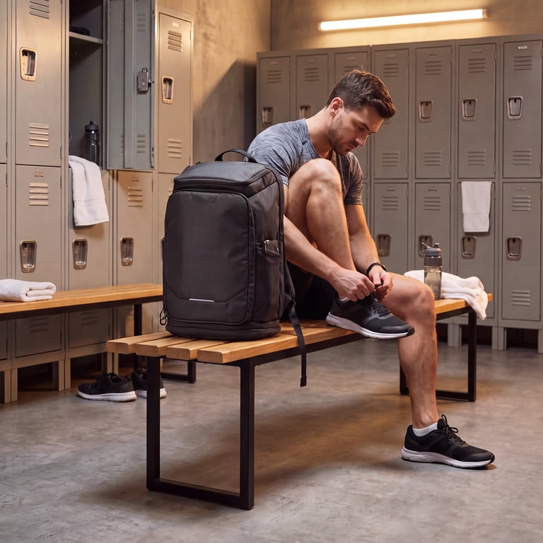 Athletic Works 38L Expandable Gym Backpack, Black photo 2