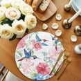 thumbnail image 2 of Watercolor Hummingbird Round Placemats Set of 6 for Dinning Tables,Heat-proof Braided Table Mats 13 Inch,Colorful Pink Blue Flowers Washable Place Mat for Kitchen Restaurant Party Decor Table Setting, 2 of 9