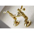 thumbnail image 3 of Kingston Brass KS314PB 4 Inch -8 Inch Adjustable Center Wall Mount Kitchen Faucet - Polished Brass, 3 of 6