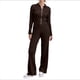 thumbnail image 3 of Conjunto de Dos Piezas para Mujer, Pantalón Deportivo de Pierna , Media Cremallera, Larga y Cuello en V. Café L, 3 of 7