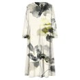 thumbnail image 5 of Abomasnow Fall Dresses for Women 2025, Plus Size Casual 3/4 Sleeve Dress Boho Floral Print Loose Crewneck Swing Patchwork Cocktail Midi Dresses with Pockets, 5 of 6