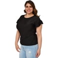 thumbnail image 2 of Blusa satinada Roman Fashion 1777 negro Talla extra 38, 2 of 6
